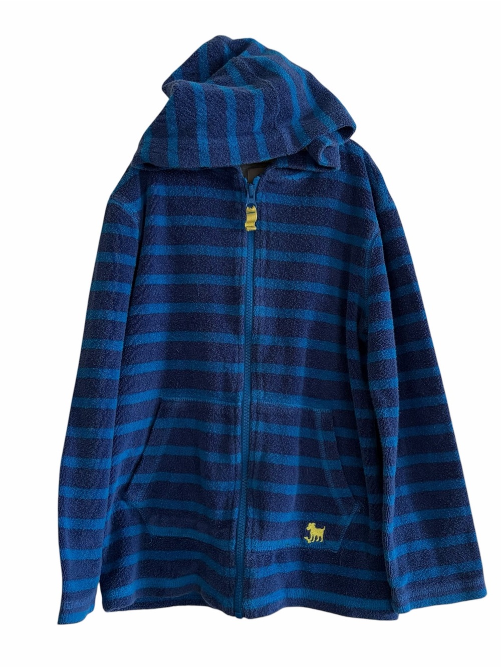 Kids Blue Striped Hooded Zip Fleece